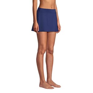 Lands' End Womens Chlorine Resistant Swim Skirt Swim Bottoms Deep Sea Navy Regular 8