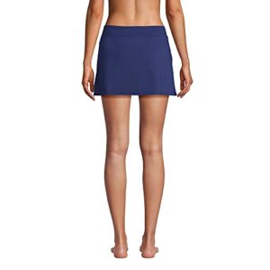 Lands' End Womens Chlorine Resistant Swim Skirt Swim Bottoms Deep Sea Navy Regular 8