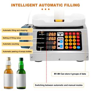 Saladulce Liquid Filling Machine 1.2L/min Electric Bottle Filler 3-300ml Weighing Filling Machine for Perfume, Oil, Trial Pack, Juice (110V)