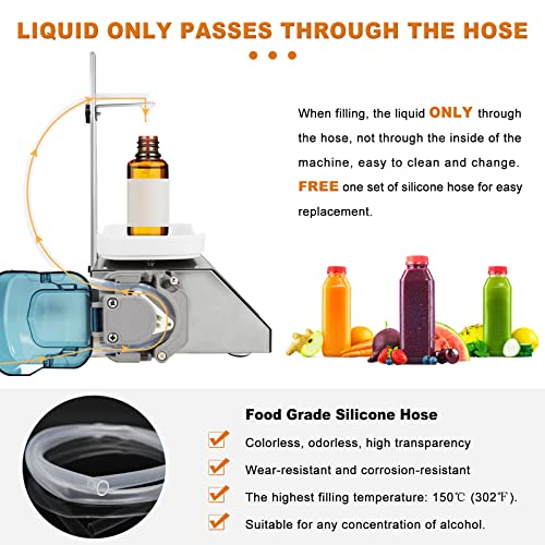 Saladulce Liquid Filling Machine 1.2L/min Electric Bottle Filler 3-300ml Weighing Filling Machine for Perfume, Oil, Trial Pack, Juice (110V)