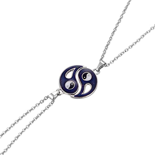 FM FM42 Temperature Sensing Color Changing Yin and Yang Tai Ji Best Friend Small Pendant Necklace Set, Pack of 2