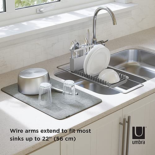 Umbra UDry Over The Sink Dish Drying Rack, Charcoal