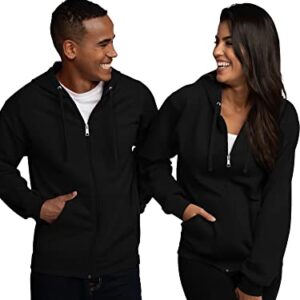 Fruit of the Loom Men's Eversoft Fleece Sweatshirts & Hoodies, Full Zip-Black, XX-Large