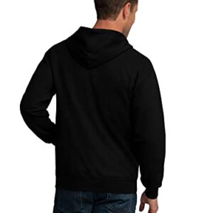 Fruit of the Loom Men's Eversoft Fleece Sweatshirts & Hoodies, Full Zip-Black, XX-Large