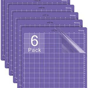 Gwybkq Cutting Mat for Cricut Explore Air 2/Maker 6 Pack Strong 12x12 Purple Adhesive Sticky Non-Slip Cut Mats for Silhouette Cameo 4/3/2/1 Replacement Accessories for Crafts