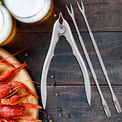 Lobster Crackers and Picks Set, Stainless Steel Lobster Crab Cracker Shell Claw Seafood Forks Nuts Opener Kitchen Gadgets