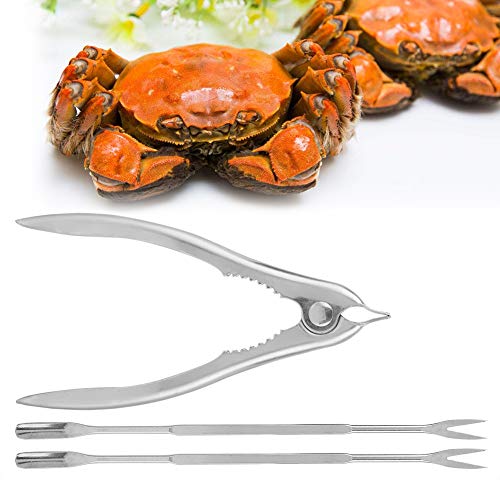 Lobster Crackers and Picks Set, Stainless Steel Lobster Crab Cracker Shell Claw Seafood Forks Nuts Opener Kitchen Gadgets