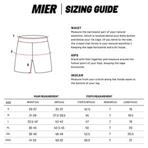 MIER Men's Quick Dry Running Shorts with Zipper Pocket, Elastic Waist Athletic Workout Exercise Fitness Shorts, 7 Inch, Dark Grey, Large