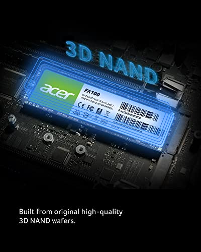 acer FA100 256GB SSD - M.2 2280 PCIe Gen3 x 4 NVMe Interface, 8 Gb/s, 3D NAND Internal Solid State Hard Drive Up to 1950 MB/s - BL.9BWWA.118