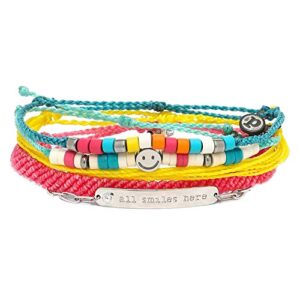 pura vida charli d'amelio bracelet style pack - adjustable bands, assorted designs - set of 5