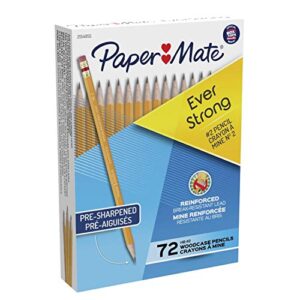 paper mate everstrong 2 pencils, reinforced, break-resistant lead when writing, 72 count