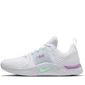 Nike Women's Renew in Season TR 10 Shoe, White/Green Glow-Violet Shock, 8.5 M US