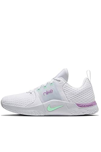 Nike Women's Renew in Season TR 10 Shoe, White/Green Glow-Violet Shock, 8.5 M US