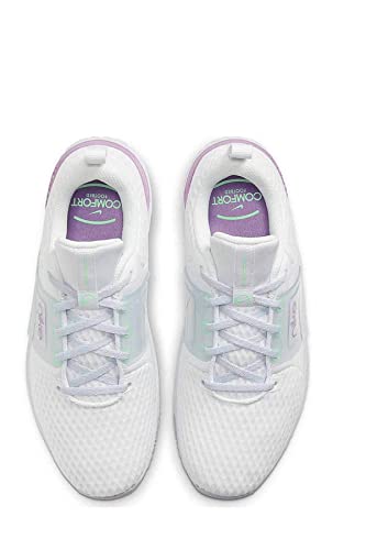 Nike Women's Renew in Season TR 10 Shoe, White/Green Glow-Violet Shock, 8.5 M US