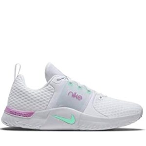 Nike Women's Renew in Season TR 10 Shoe, White/Green Glow-Violet Shock, 8.5 M US