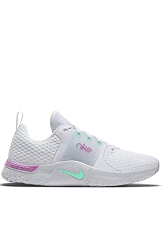 Nike Women's Renew in Season TR 10 Shoe, White/Green Glow-Violet Shock, 8.5 M US