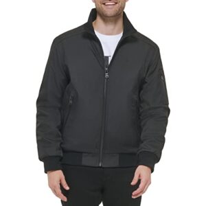 calvin klein men's winter coats-sherpa-lined hooded soft shell jacket, jet black, large