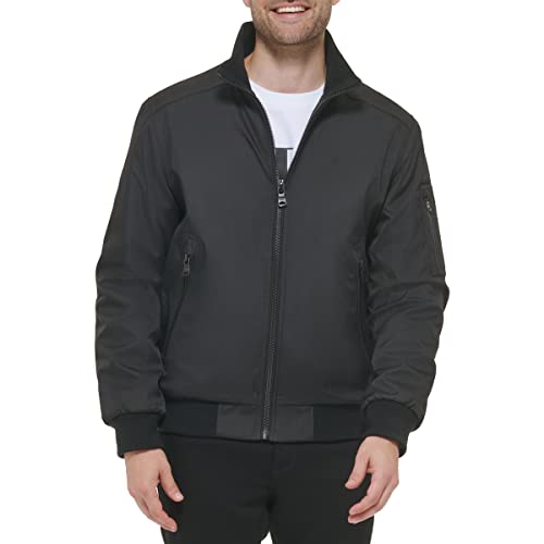 Calvin Klein Men's Winter Coats-Sherpa-Lined Hooded Soft Shell Jacket, Jet Black, Large