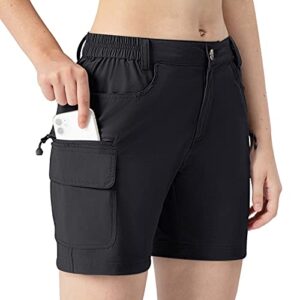 naviskin women's hiking cargo shorts upf 50+ outdoor shorts quick dry water repellent camping golf shorts black size xl
