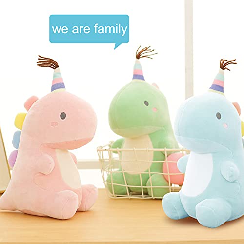 VHYHCY Stuffed Animal Plush Toys, Cute Dinosaur Toy, Soft Dino Plushies for Kids Plush Doll Gifts for Boys Girls (Green, 9 Inch)