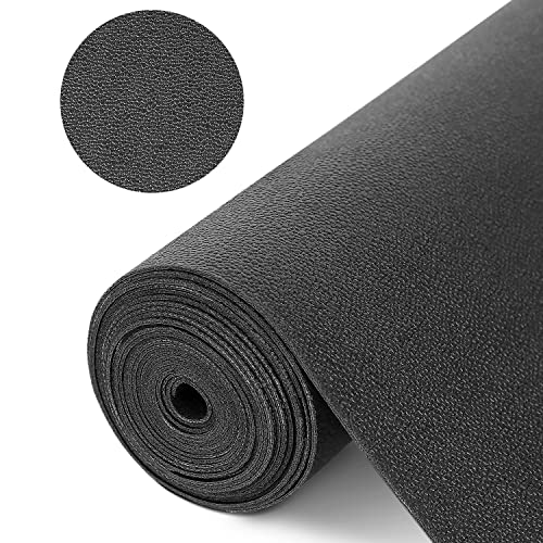 WochiTV Shelf Liner for Cabinets, Drawer 11.8 x 59 inches, Non Adhesive Non Slip Foam Mat for Kitchen, Pantry, Bathroom, Cupboard, Garage, Closet, Shelves, Drawer, Tool Box, Black