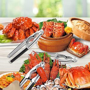 FECILA 5 Pcs Crab Crackers and tools Set - Seafood tools Set Crab leg Crackers Lobster Nut Crackers Opener Home Kitchen Parties Tools, Black