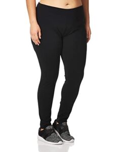 hanes women's cotton leggings q71129 1 pair, black, medium