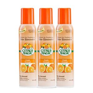 Citrus Magic Natural Odor Eliminating Air Freshener Fresh Orange, Pack of 3, 3-Ounces Each & Magic Pet Odor Absorbing Solid Air Freshener, Pack of 3, 8-Ounces Each