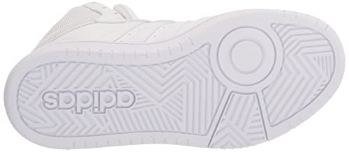 adidas Women's Hoops 3.0 Mid Basketball Shoe, White/White/Dash Grey, 8