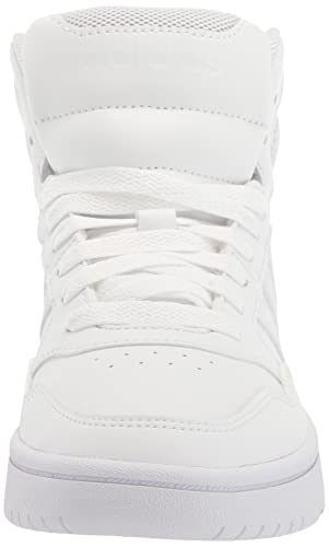 adidas Women's Hoops 3.0 Mid Basketball Shoe, White/White/Dash Grey, 8