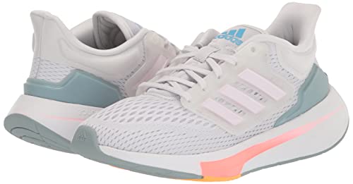 adidas Women's EQ21 Running Shoe, Dash Grey/Almost Pink/Acid Red, 8