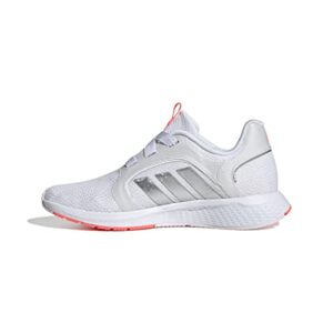 adidas women's edge lux 5 running shoe, white/white/acid red, 9.5