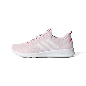 adidas women's qt racer 2.0 running shoe, almost pink/white/turbo, 5.5