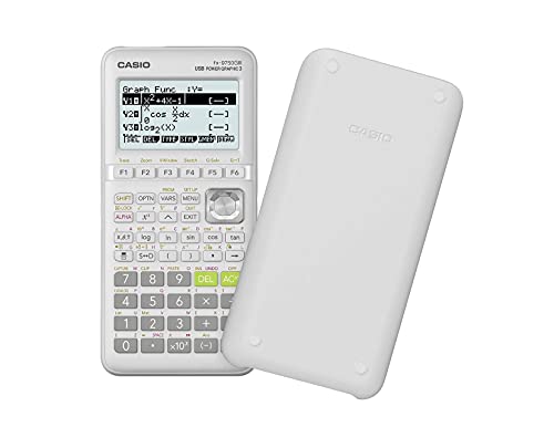 Casio fx-9750GIII White Graphing Calculator (fx-9750GIII-WE), 4 AA batteries required. (included) Small