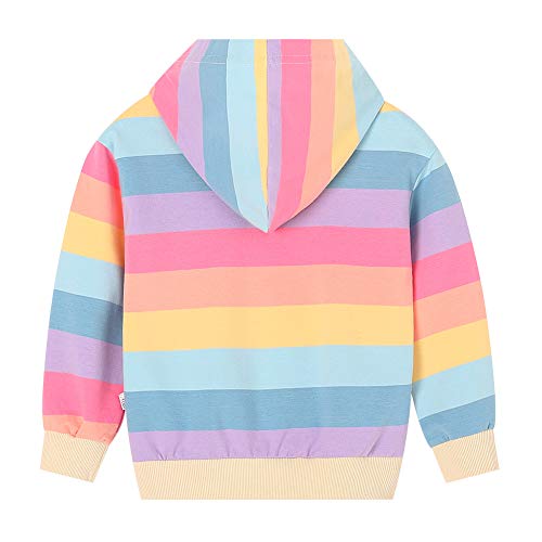 WELAKEN Rainbow Sweatshirts with Unicorn for Girls Toddler & Kids II Little Girl's Pullover Tops Cotton Hoodies 6-7 Years