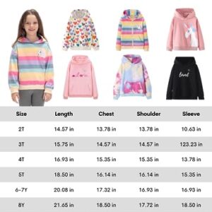 WELAKEN Rainbow Sweatshirts with Unicorn for Girls Toddler & Kids II Little Girl's Pullover Tops Cotton Hoodies 6-7 Years