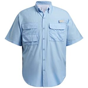 bassdash upf 50 men’s fishing dress shirt button down woven short sleeve outdoor