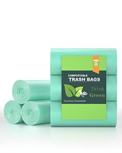 4-6 gallon small trash bags compostable trash bags,ayotee 60 count ultra strong unscented garbage bags mini trash bags waste basket liners for bathroom, kitchen,bedroom, office, pet, car(green)