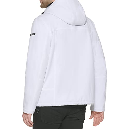 Calvin Klein Men's Sherpa Lined Hooded Soft Shell Jacket, White, X-Large