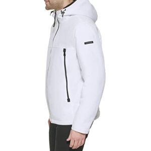 Calvin Klein Men's Sherpa Lined Hooded Soft Shell Jacket, White, X-Large