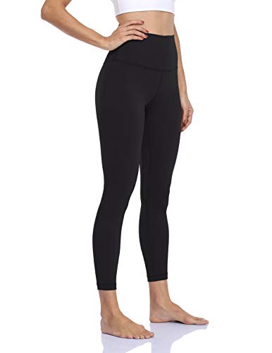 HeyNuts Essential 7/8 Leggings High Waisted Yoga Pants for Women, Buttery Soft Workout Pants Compression Leggings with Inner Pockets Black_25'' S(4/6)