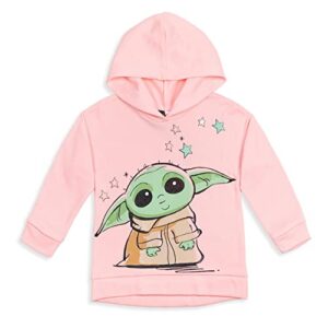 STAR WARS The Mandalorian The Child Little Girls Pullover Fleece Hoodie and Leggings Outfit Set Pink/Green 7-8