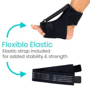 Vive Dorsal Night Splint - Support For Plantar Fasciitis, Achilles Tendonitis - Adjustable Ankle Brace - Massage Ball For Men And Women - Foot Orthotic Pads With Elastic For Arch, Heel Pain Relief