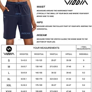 Viodia Women's Bermuda 10" Long Shorts with Pockets Cotton Sweat Lounge Shorts for Women Jersey Athletic Knee Length Shorts for Summer White