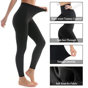 Hmuuo 3 Pack Leggings for Women High Waisted Tummy Control No See-Through Yoga Pants Workout Running Leggings