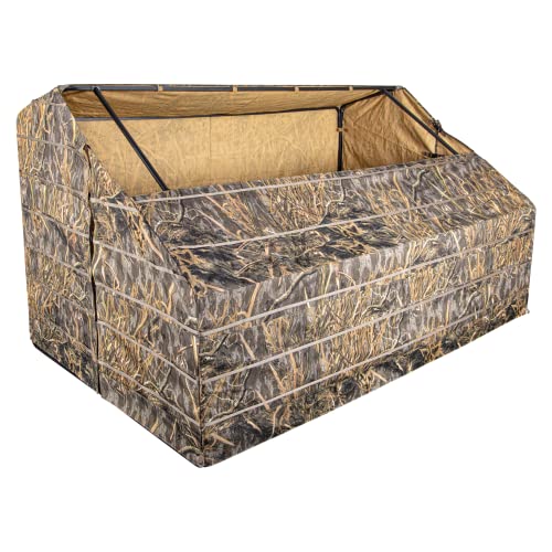 Avian-X G-Blind 4-Person Hunting Blind | Unique G-Shaped Frame Waterfowl Blind in Mossy Oak Shadow Grass Habitats Camo