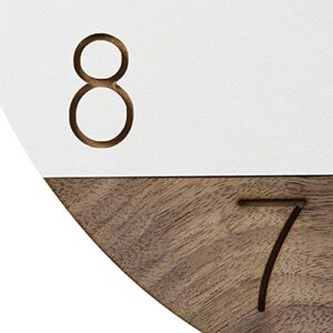 La Crosse 404-3630B 12" Sierra Wood Quartz Analog Wall Clock, White