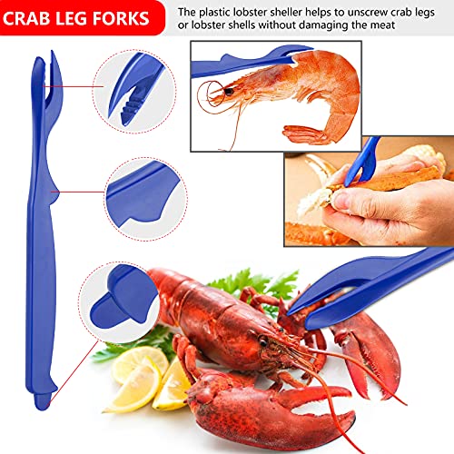 Seafood Tools Set Includes 4 Crab Crackers 6 Seafood Fork 6 Lobster Crackers 1 Seafood Scissors 1 Oyster Knife 1 Shrimp Cleaning Tool-Nutcracker Set（19 Piece ）