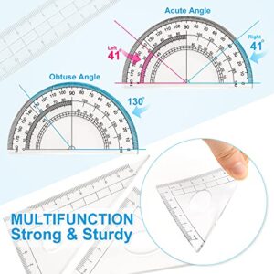 Geometry Kit, ZOOZE 10-Piece Math Tool Kit with Compasses, Protractor, Pencil, Eraser, Sharpener, Set Square, Triangle, 6” Ruler, Lead Refills, Storage Box