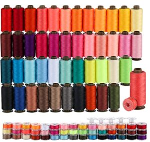 ilauke 95pcs bobbins sewing thread kits, 400 yards per sewing thread polyester spools with case 45 colors sewing supplies, prewound bobbin for brother singer janome hand & machine sewing